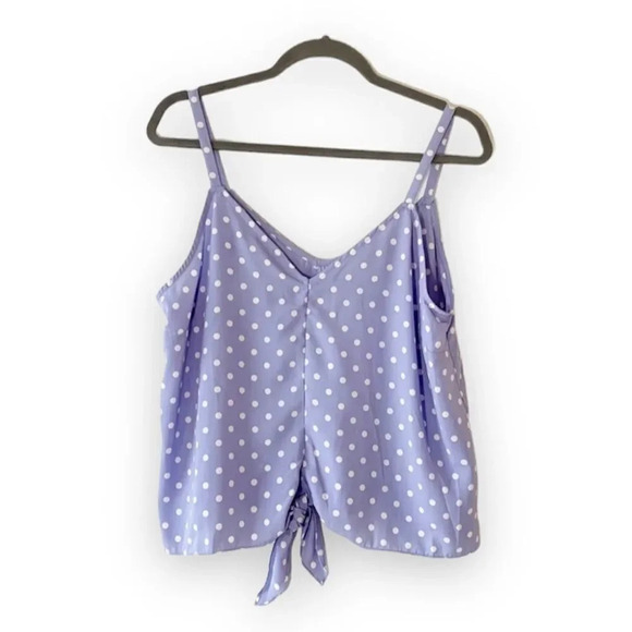 Vixbe StitchFix Dixi Tie-Front Cami Blue XL New Spring Top Polka Dots Flirty NWT - Picture 1 of 7